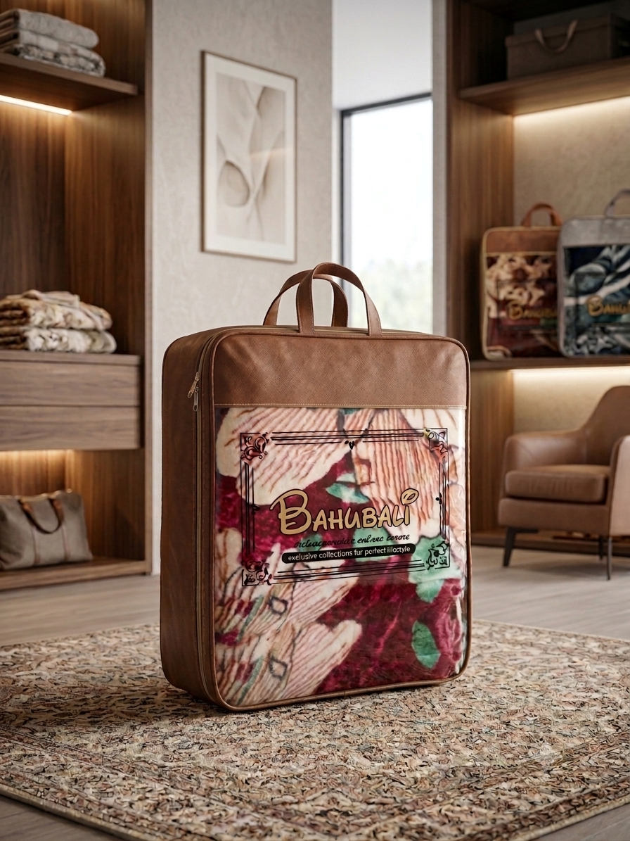 Bahubali Gravity mink blanket in a branded carry bag